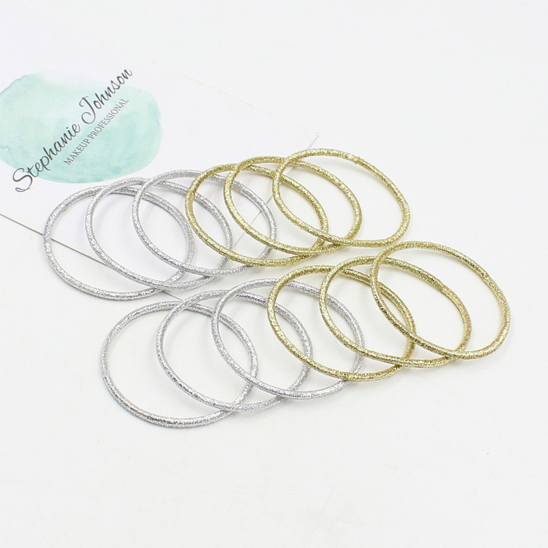 New glitter bing gold Stretch Ponytail Cheap bands elastic hair ties