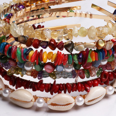 New wedding hoop designer headbands and durags beach shell hairband rhinestone headbands