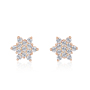 Bohemian star shape rose gold plated moissanite diamond stud earrings