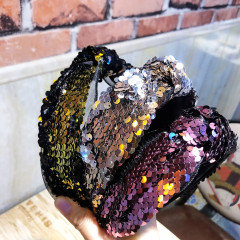 Sexy silk gold headband Cross Knot sequin Hair Accessories Hairbands