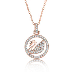 fashion jewelry  korean vermeil zircon necklace 18k gold plated 925 sterling silver necklace