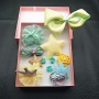 New korean kid headwear vintage clip crown baby girl head hair bands set