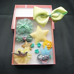 New korean kid headwear vintage clip crown baby girl head hair bands set
