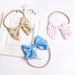 custom 3pcs autumn winter photograph seamless stripe bow infant elastic girl litter babi hair band
