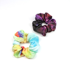 fashion custom girls new starry sky fabric elastic hair scrunchies for women