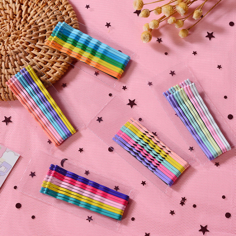 Wholesale rainbow accessories baby girl paint wavy hair pins bobby pin for women