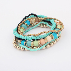 Amazon wish ins fashion fancy Charm muti layer seed girl men Stretch Natural Stone Bead Bracelet