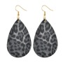 INS Amazon hot sale jewelry Retro domineering Water Drop Leopard Print faux leather earrings