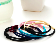 Wholesale new Korean simple girls double color knotted rubber hair rings Wholesale new Korean simple girls double color knotted rubber hair rings