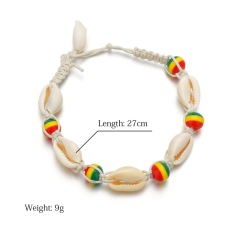 2019 Sea shell colored stone beads foot jewelry rhinestone anklet bracelet sets for women