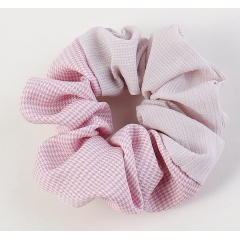 New simple houndstooth striped two-color stitching fabric scrunchies hair ties