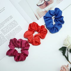 Women Fashion Scrunchies Elastic Solid Color Check Ponytail Holders girls elastic hair tie ponytail