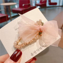 Victoria baroque exaggerated adult metal hair accessories crystal ribbon bow hair clip