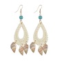 Customized personalized fashion design sea shell and bamboo earrings hoops for women Customized personalized fashion design sea shell and bamboo earrings hoops for women