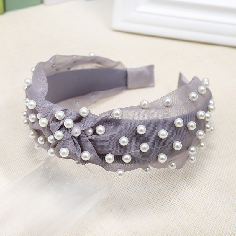 2019 fashion pearl hair accessories yarn lace knot polyester headbands 2019 fashion pearl hair accessories yarn lace knot polyester headbands