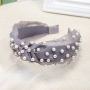 2019 fashion pearl hair accessories yarn lace knot polyester headbands 2019 fashion pearl hair accessories yarn lace knot polyester headbands
