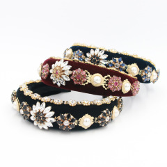 2020 amazon hot sale luxury women girls jewel baroque hairbands headband