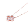 Four clover leaf shape 925 sterling silver gold plated moissanite diamond necklace Four clover leaf shape 925 sterling silver gold plated moissanite diamond necklace