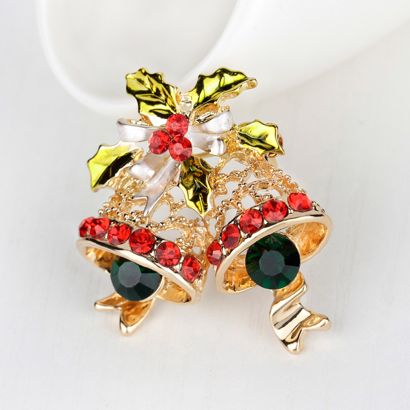 New Arrival Christmas Jewelry Boot Deer Tree Cartoon Colorful Crystal Brooches