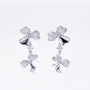 Simple clover 925 sterling silver platinum moissanite drop earrings for women Simple clover 925 sterling silver platinum moissanite drop earrings for women