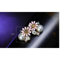 Korea Fashion women jewelry flower earring accessories pearl stud earrings