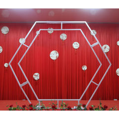Metal Garden Flower Hexagon wedding stage decoration Arch for rental Metal Garden Flower Hexagon wedding stage decoration Arch for rental