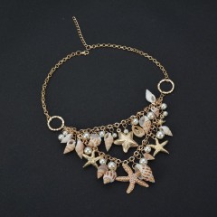 New fashion beautiful pearl conch starfish shell beach necklace for women jewelry