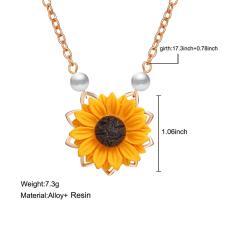 Cheap wish Amazon best seller fashion women necklace gold charm chocker sunflower necklace
