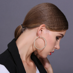 wholesale fashion 18K gold plated circle copper women hoop minimalist earrings