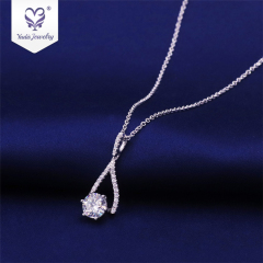 jewelry 18k beaded Teardrop Single big stone  pendant diamond Moissanite necklace