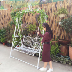 White iron double seat swing garden ornaments garden suppliers