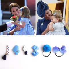 Multicolor artificial leather fabric bow decoration kids wholesale elastic hair tie