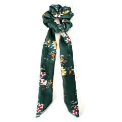 women Bohemia Long ribbon scrunchies elastic band print satin scrunchies hair ties