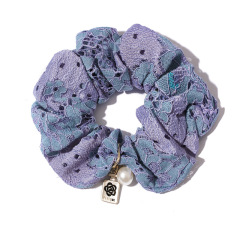 High quality Professional pearl lace fabric fashion girls hair scrunchies for ponytail holder