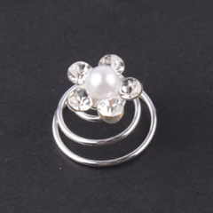 2019 Fashion vintage women show party pearl Twisted Crystal wedding bride hair spin pin