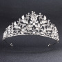 Luxury Rhinestone hair accessories round silver jewelry birthday girl wedding tiara crowns