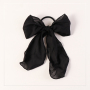 wholesale custom elastic printed flower ribbon bow hair ties for girls