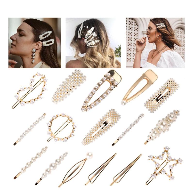 Women Geometric Shape wedding Metal Hair Accessories pear Hair pins