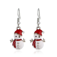 Hot sale fashion cute doll rhinestone women snowman christmas earrings Hot sale fashion cute doll rhinestone women snowman christmas earrings