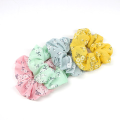 2020 women ponytail printed chiffon elastic scrunchies hair ties for girls