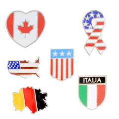 Wholesale custom brooch jeans shirt handbag backpack badge cartoon metal alloy American national flag channel brooch pins