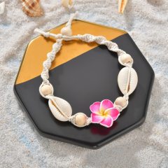 2019 Custom beach sea shell adjustable rope foot anklet jewelry flower for women