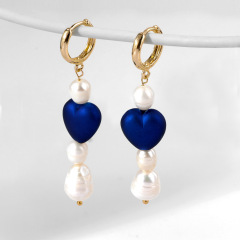2019 new fashion trendy women pearl heart earring accessories eardrop for gift