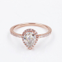 Custom 925 silver 14k 18k rose gold plated diamond engagement pear moissanite ring Custom 925 silver 14k 18k rose gold plated diamond engagement pear moissanite ring