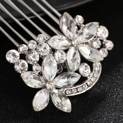 Flower design Bride crystal hair accessories wedding women bridal hair combs