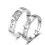 Romantic Silver Jewelry Exaggerated Love Stamped European Wedding Band Ring