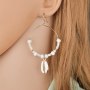 2019 Fashion jewelry pearl sea shell large gold sterling silver earring hoop for women