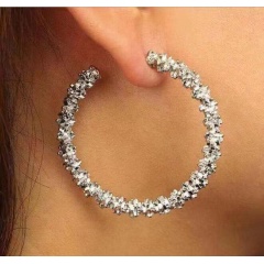 Ins fashion  jewellery indian prickly personalized large hoop gold earrings
