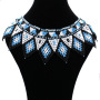 Wholesale Bohemian vintage  African Tribal Handmade Shoulder Purple Statement crystal Beaded Ethnic bib Choker necklace