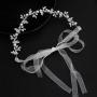 amazon ins fancy custom handmade Crystal rhinestone Bridal wedding head band headband for wedding with pearl